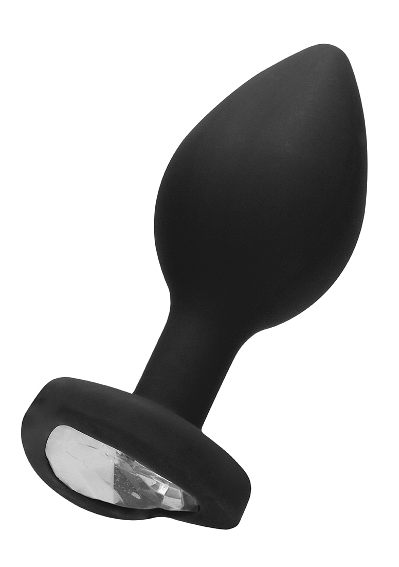 Diamond Heart Butt Plug - Regular - Black afbeelding