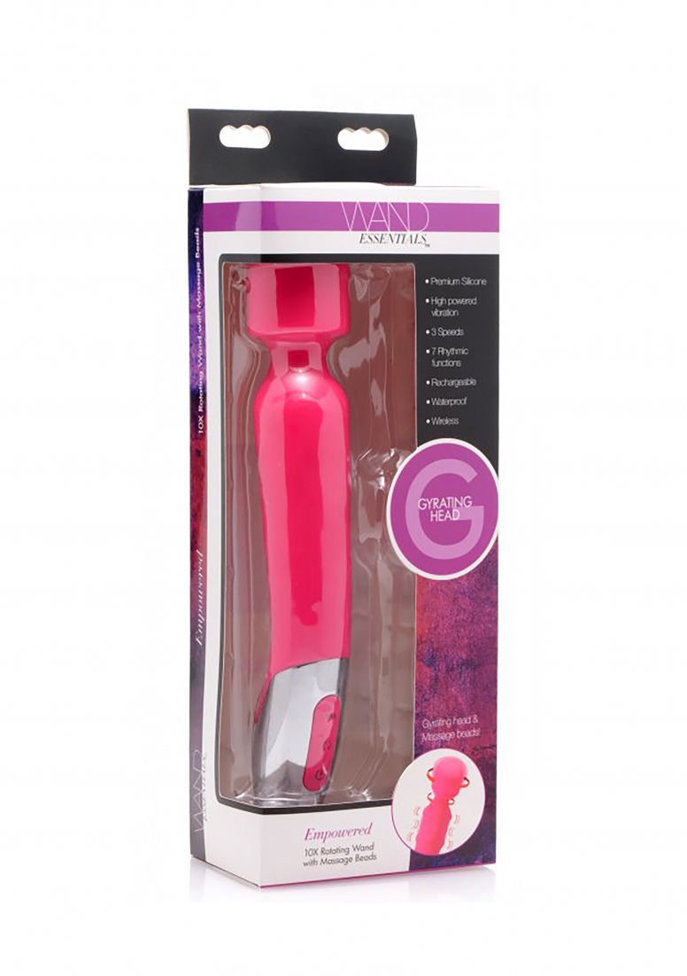 Rotating Silicone Wand with Massage Beads afbeelding 2