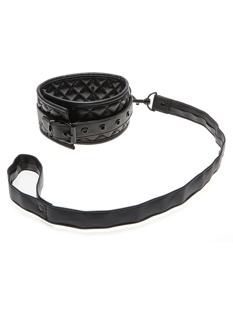 X-Play quilted collar & leash - Black afbeelding