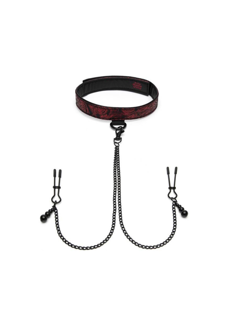 Sweet Anticipation Collar Nipple Clamps - Red afbeelding