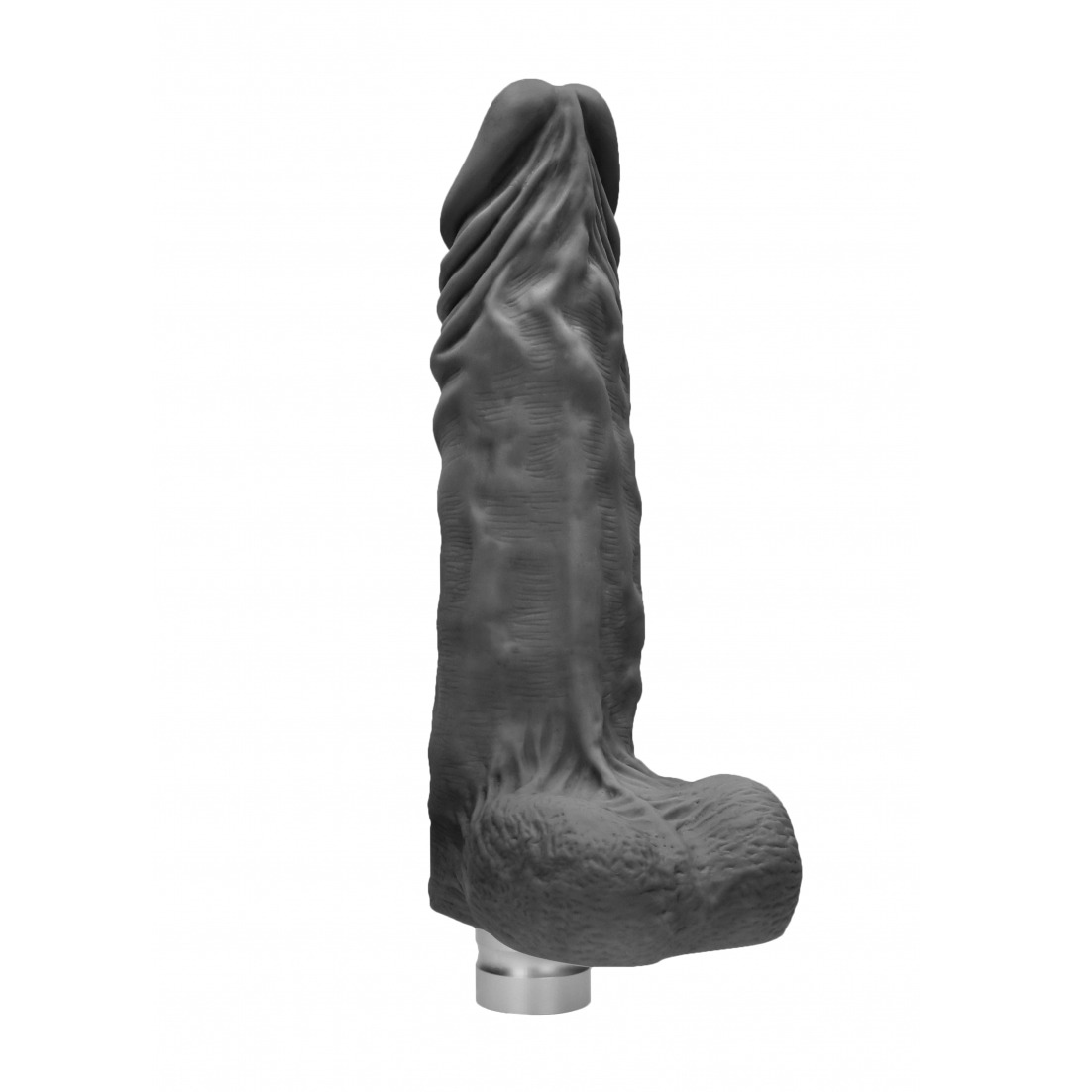 Realrock 10-25 cm Vibrating Dildo With Balls - Black afbeelding
