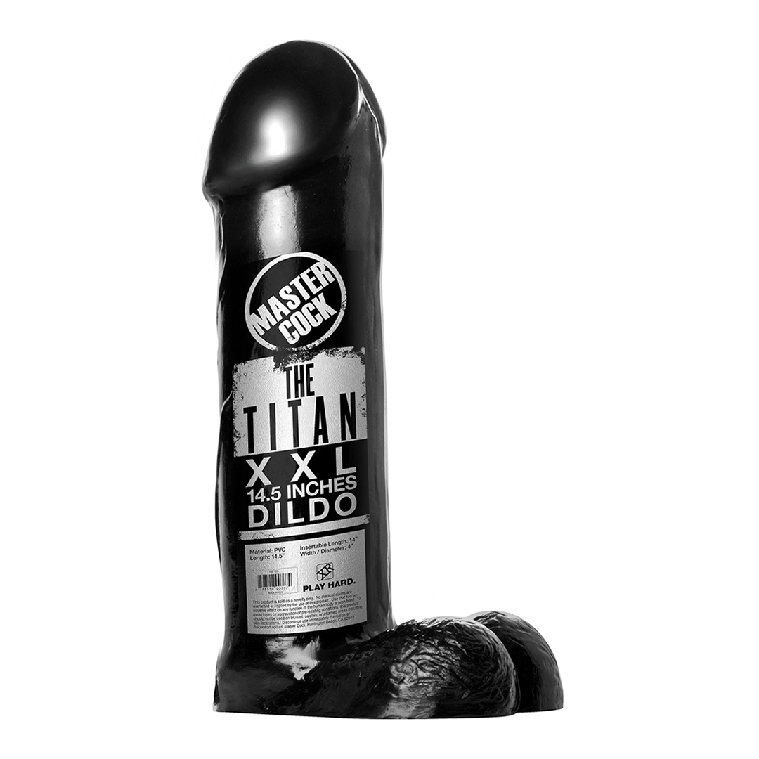 The Titan Dildo - XXL - 37 cm - Black afbeelding 2
